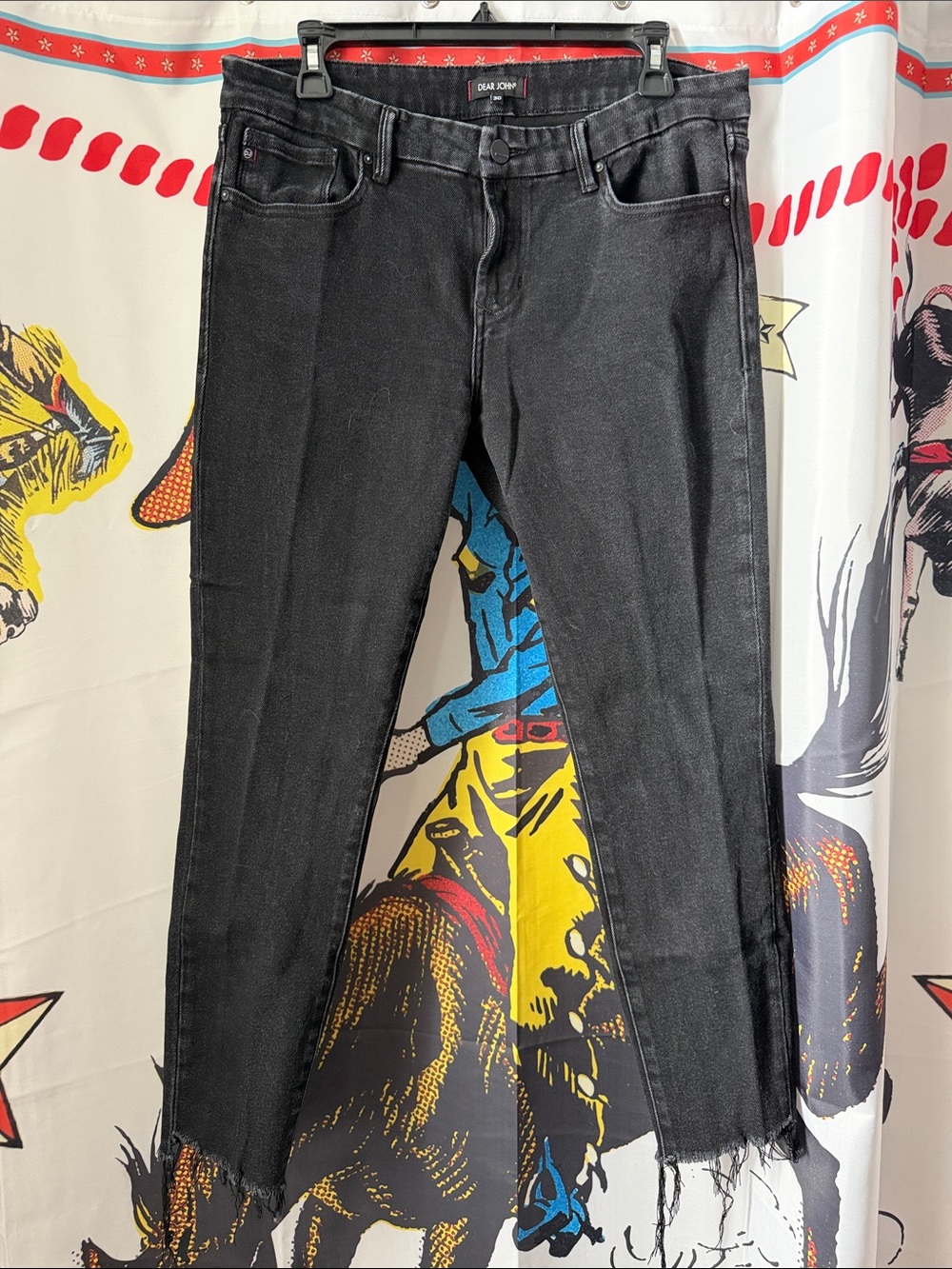 Dear John Black Skinny Jeans with Raw Hem